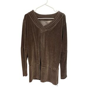 Soft Surroundings Long Sleeve Womens XL Brown Velvet K2